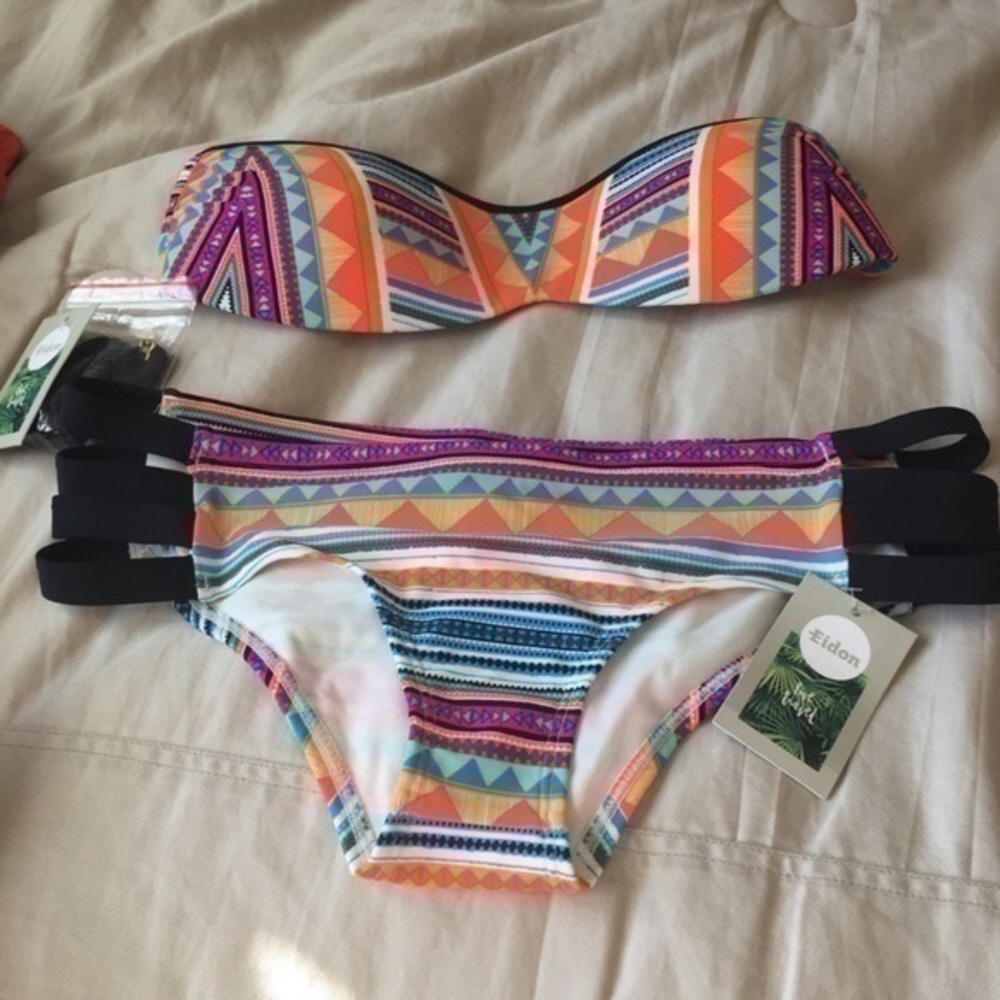 Eidon Sukuma bandeau bikini xs bottoms small top